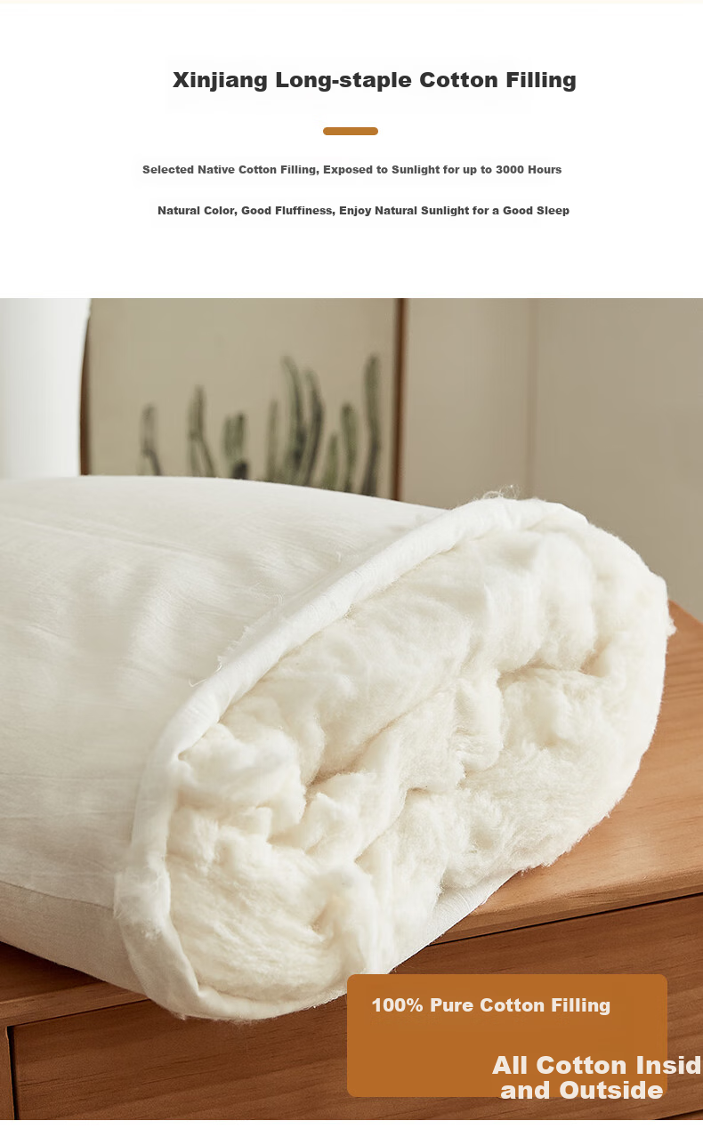 Grace Class A Pure Cotton Pillow, Shaped Pillow, 100% Xinjiang Cotton Pillow Core, Medium-Sized Pillow, Single Person, One Piece 7