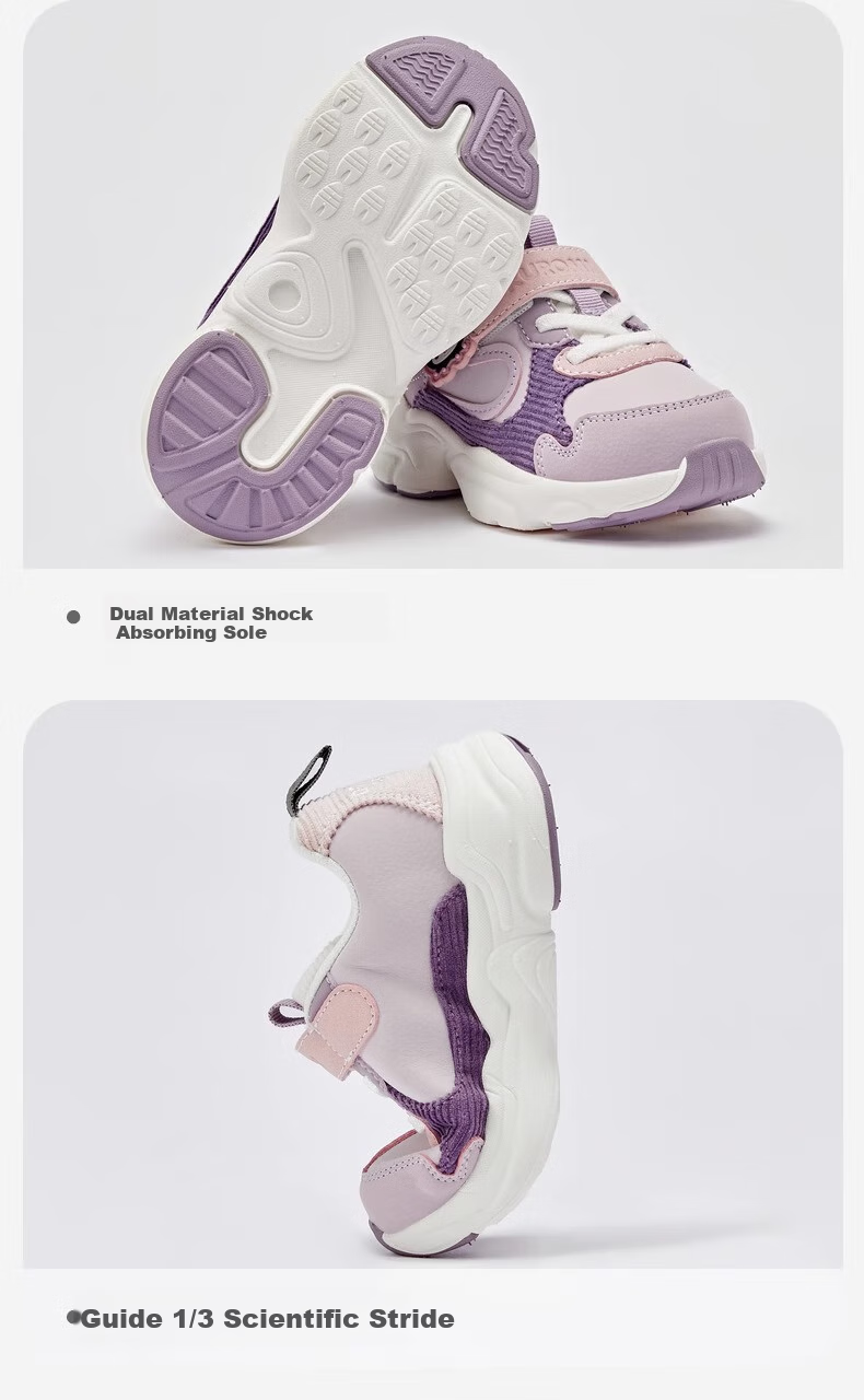 DAVE & BELLA Kuromi Co-Branded Children's Sneakers, Autumn Girls' Antibacterial Non-Slip Shoes for Older Kids 7