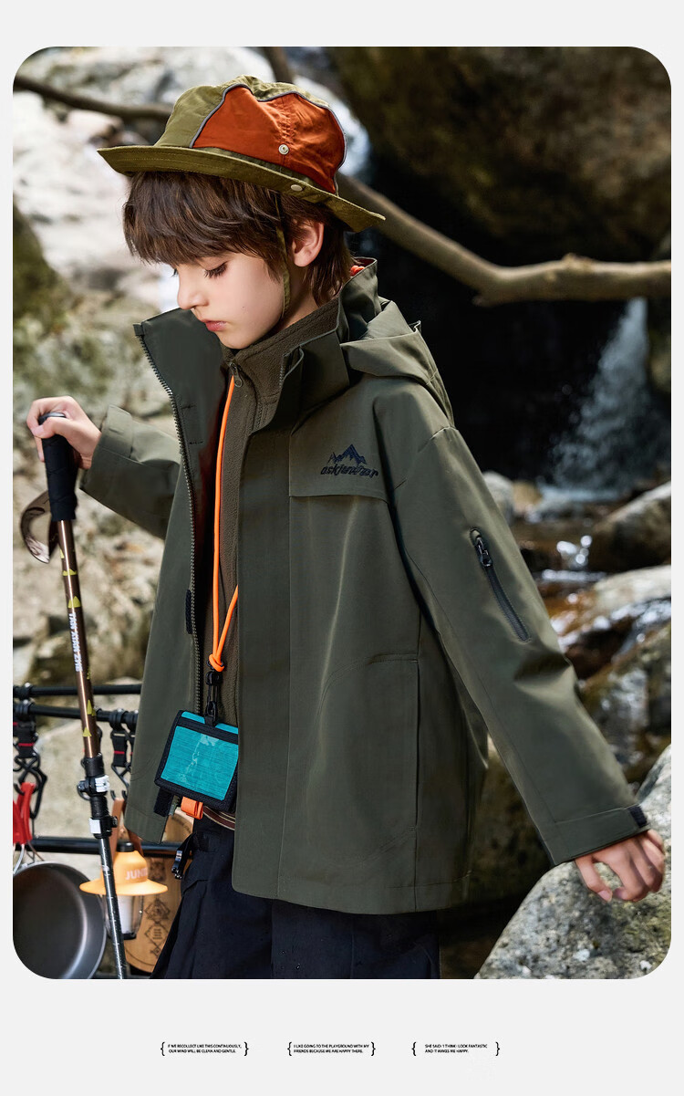 ASK JUNIOR Kids Long Sleeve Jacket Unisex Autumn Windproof Outdoor Running Sports Hiking Coat 13