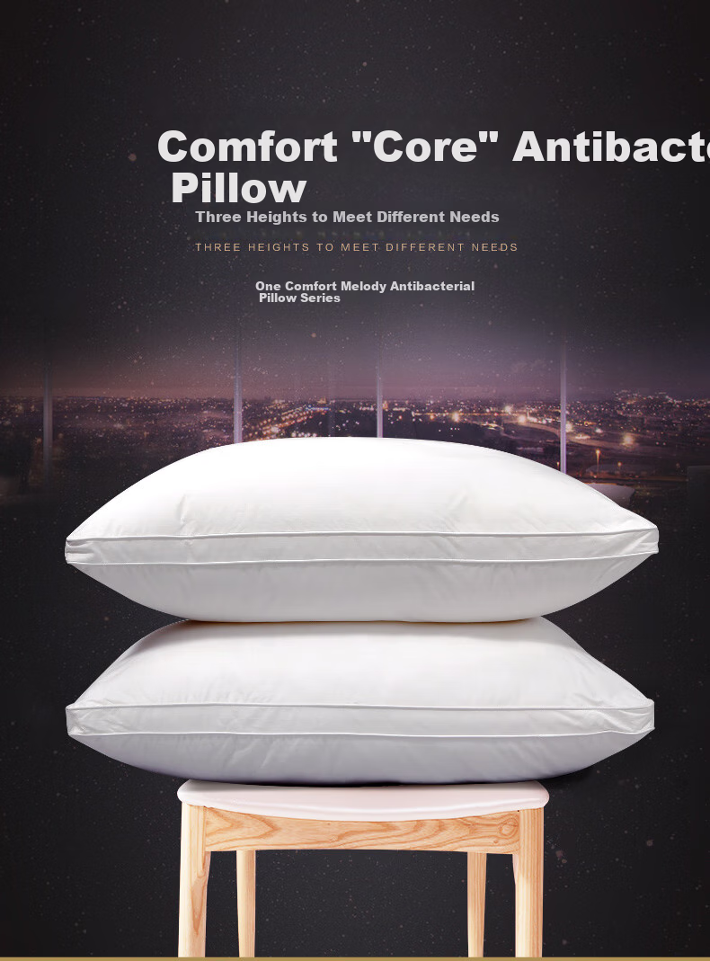 FUANNA Home Textile Pillow Core, Pure Cotton Fabric, Antibacterial Pillow, Adult Soft Pillow, Hotel Pillow, Fiber Pillow, Low Pillow, 70*45cm 1