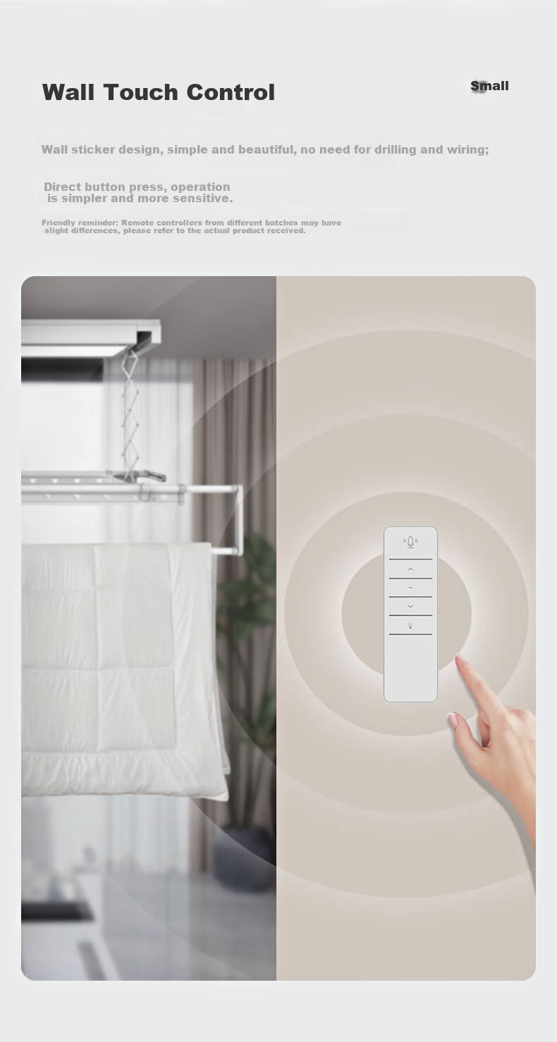 Panpan Electric Clothes Drying Rack, Smart Balcony Clothes Drying Machine, Large Hidden Lift-Up White D8 Screen Illuminated Versio 13