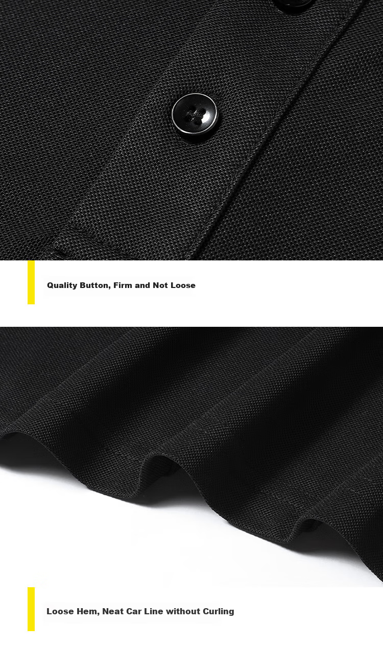 ROMON Men's Long-Sleeve T-Shirt, Polo Collar, Solid Color Top, Undershirt, Business Casual Inner Wear, Black 4XL 5