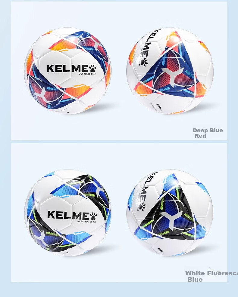 KELME Hot-Melt Soccer Ball for Youth Professional Competition Training, Wear-Resistant Standard Size 4 Ball, Navy Blue And Red, Size 4 14
