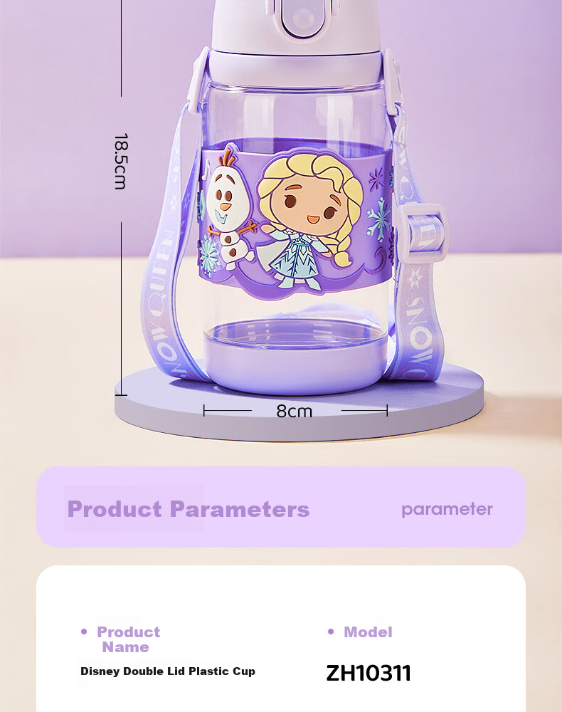 Disney Kids Water Bottle with Straw High-Temperature Resistant Tritan Plastic Spill-Proof Cup for Boys and Girls Elementary School Summer Use 10
