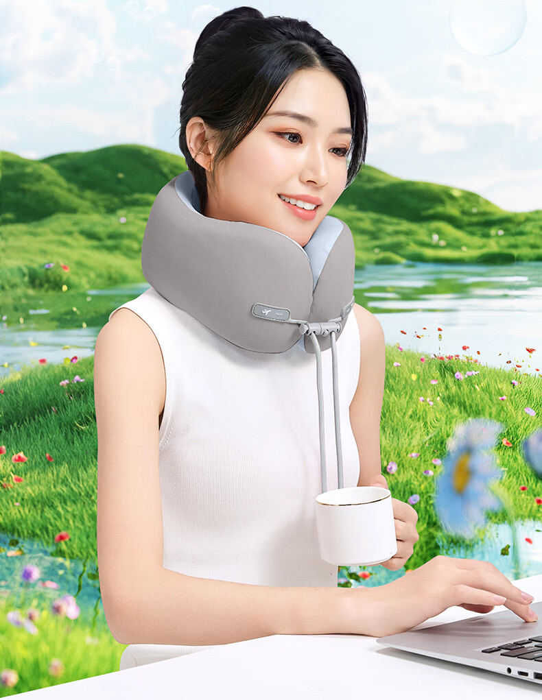 HUIDUODUO U-Shaped Neck Pillow, Airplane Neck Support Pillow, Travel Portable Collapsible U-Shaped Neck Rest, High-Speed Rail Nap Aid 16