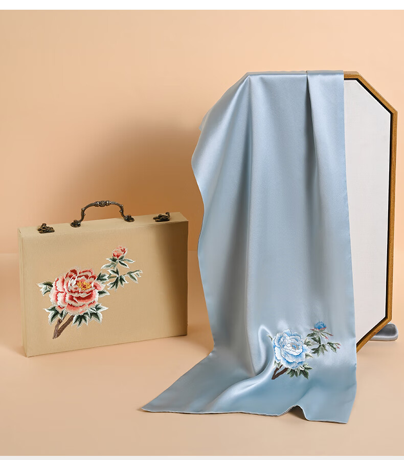 Hangsilu Silk Scarf, Women's Mulberry Silk Shawl, High-End Birthday Gift, Holiday Present for Mom And Elders 19