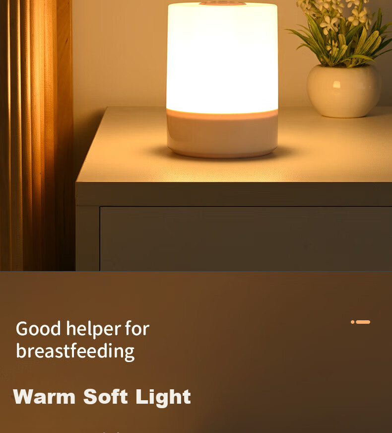 ZIDENG Smart Voice-Controlled Night Light Socket, USB Adapter Plug, Bedside Lamp 1