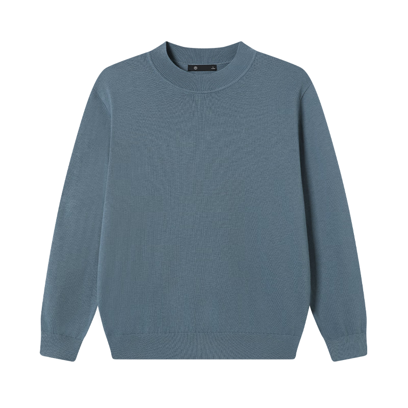 JD Original [Machine Washable] Warm Sweater for Men, Round Neck Knit Pullover, Soft Wool Sweater, Blue, XL