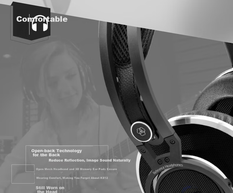 AKG K812 Headphones, Reference-Grade Tuned Headphones for Music Mastering And Monitoring 4