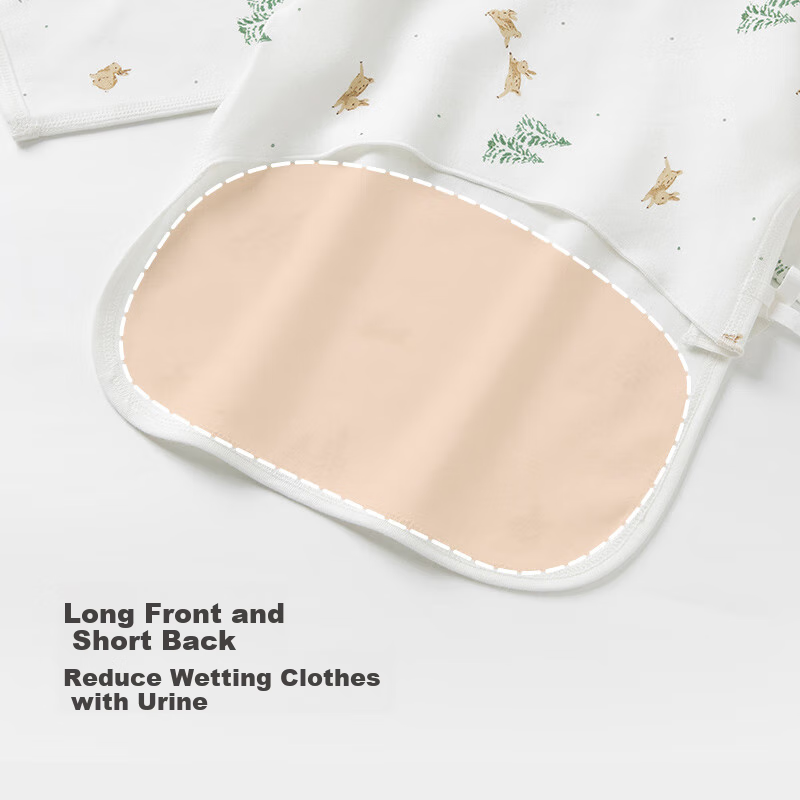 Guaiqixiong Newborn Pure Cotton Half-Back Shirt for Spring And Autumn, Long-Sleeve Monk Robe for Newborns, Infant Seamless Top