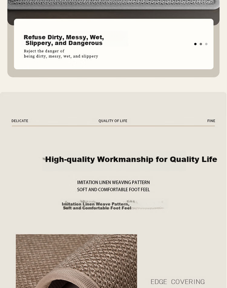 OPPEIN Bathroom Mat, Thickened Sponge Bath Mat, Absorbent Non-Slip Foot Pad, Toilet Carpet, Linen Washroom Doormat 13