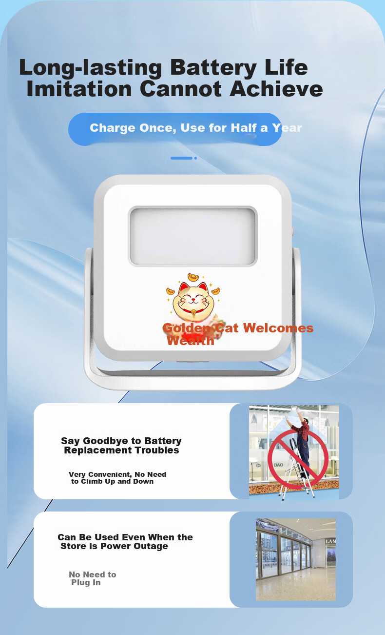 Dahong Welcome to Our Store Entrance Sensor, Supermarket Reminder Dingdong Greeting Doorbell And Voice Prompt for Entering 4