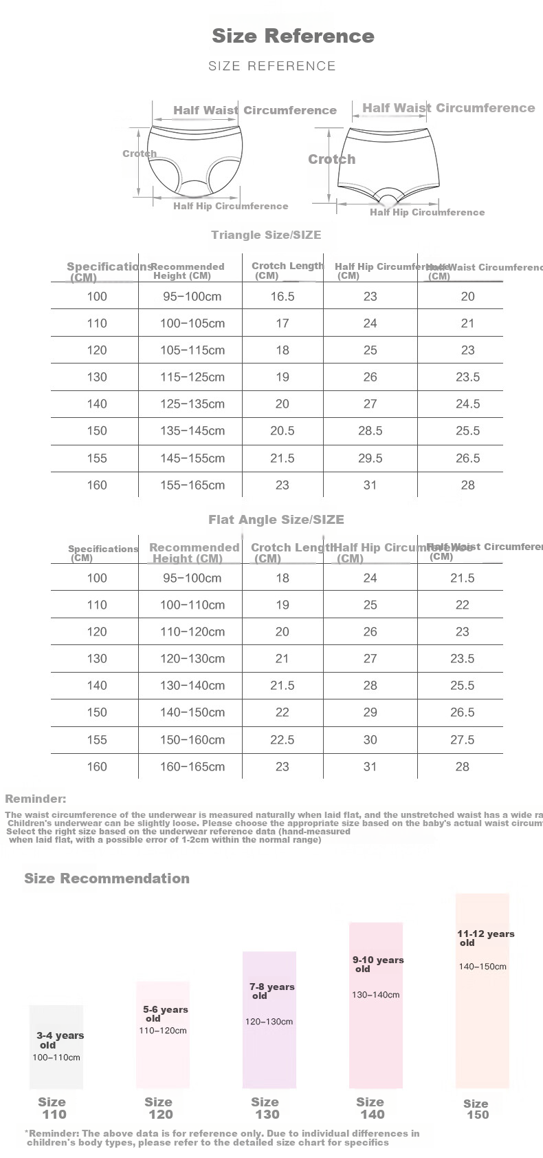 Duomiaowu Girls' Antibacterial Breathable Underwear, Children's Boxer Briefs, Girls' Triangle Shorts, K00060 Triangle Panties, Size 140 8