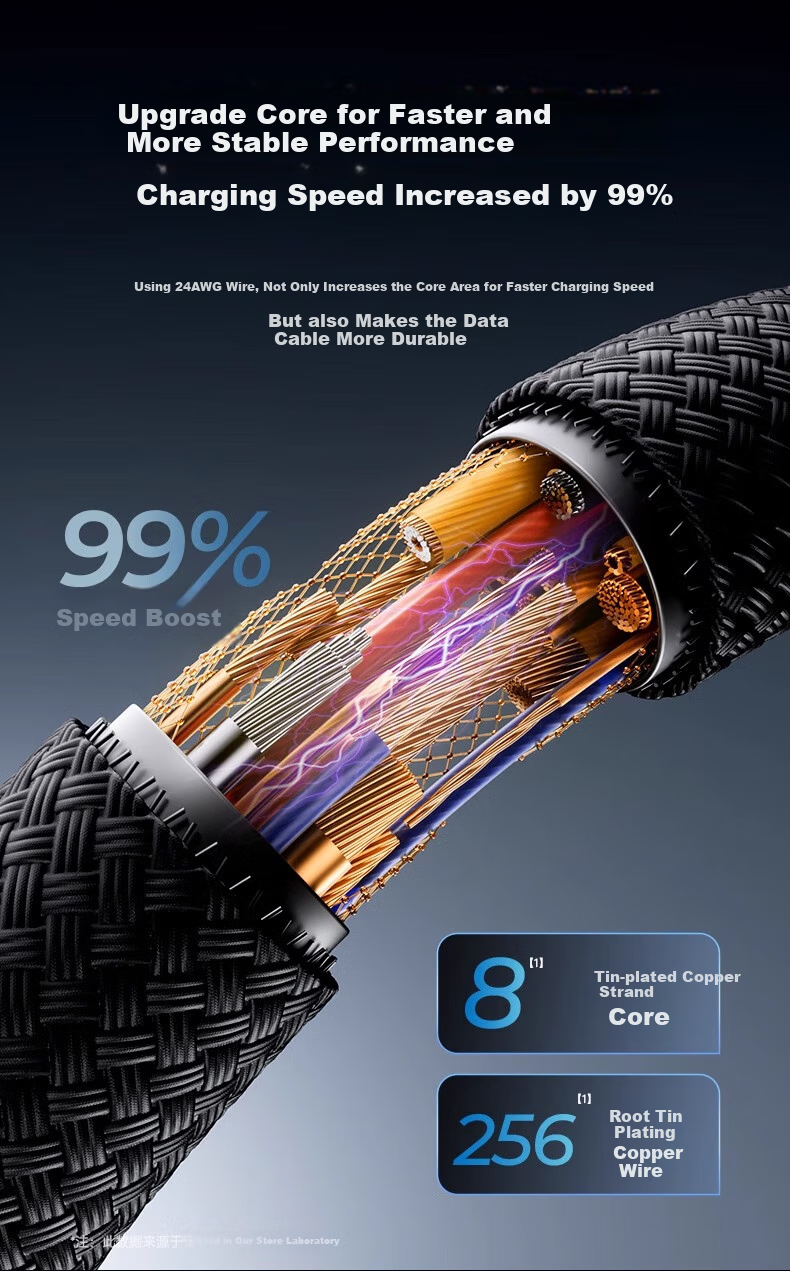Nengshi Type-C Data Cable, Apple 15/16 Two-In Charging Cable, PD100W Fast Charging, Suitable for Huawei, Xiaomi, OPPO Laptops, Carplay, One-To 1.2 Meters, Black 9