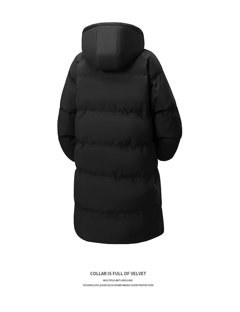Warrior Men's Winter Thickened Cotton Padded Mid-Length Hooded Student Puffer Jacket New Year Coat 25