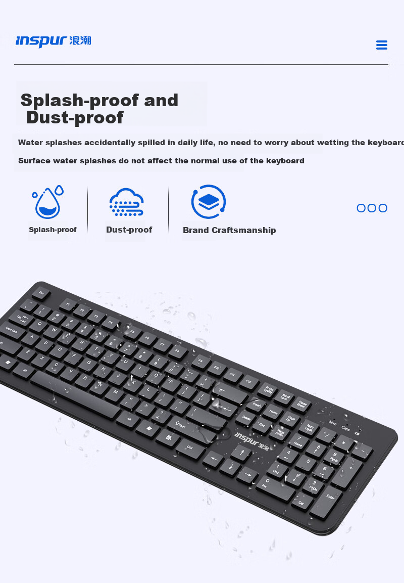 Inspur Mechanical Keyboard [Metal Panel] RGB Backlit 104-Key Red Switch Office Gaming Desktop Laptop Universal 5
