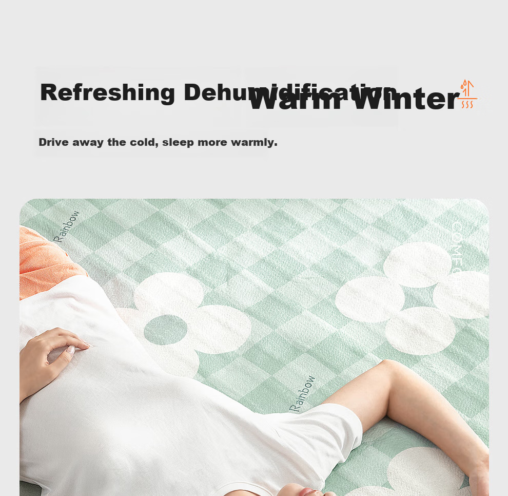 Caihongshenghuo [High Temperature Power-Off] Single-Person Single-Control Non-Woven Electric Heating Blanket Mattress Pad, 1.5*0.7 Meters, Suitable for Dormitory Use 11