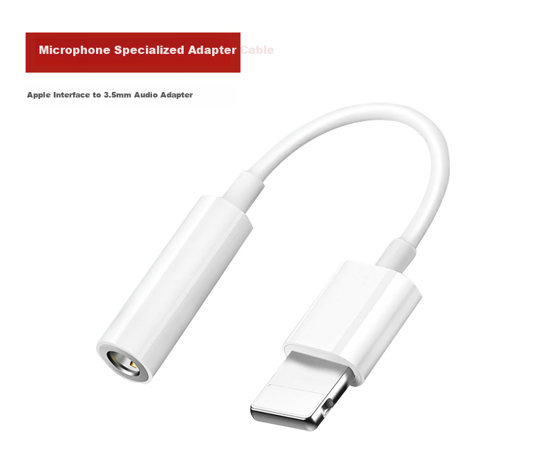 Haomuren Sound Card Clip Microphone, Apple Headphone Adapter, Lightning to 3.5mm Headphone Converter, Suitable for IPhone Audio Cable 1