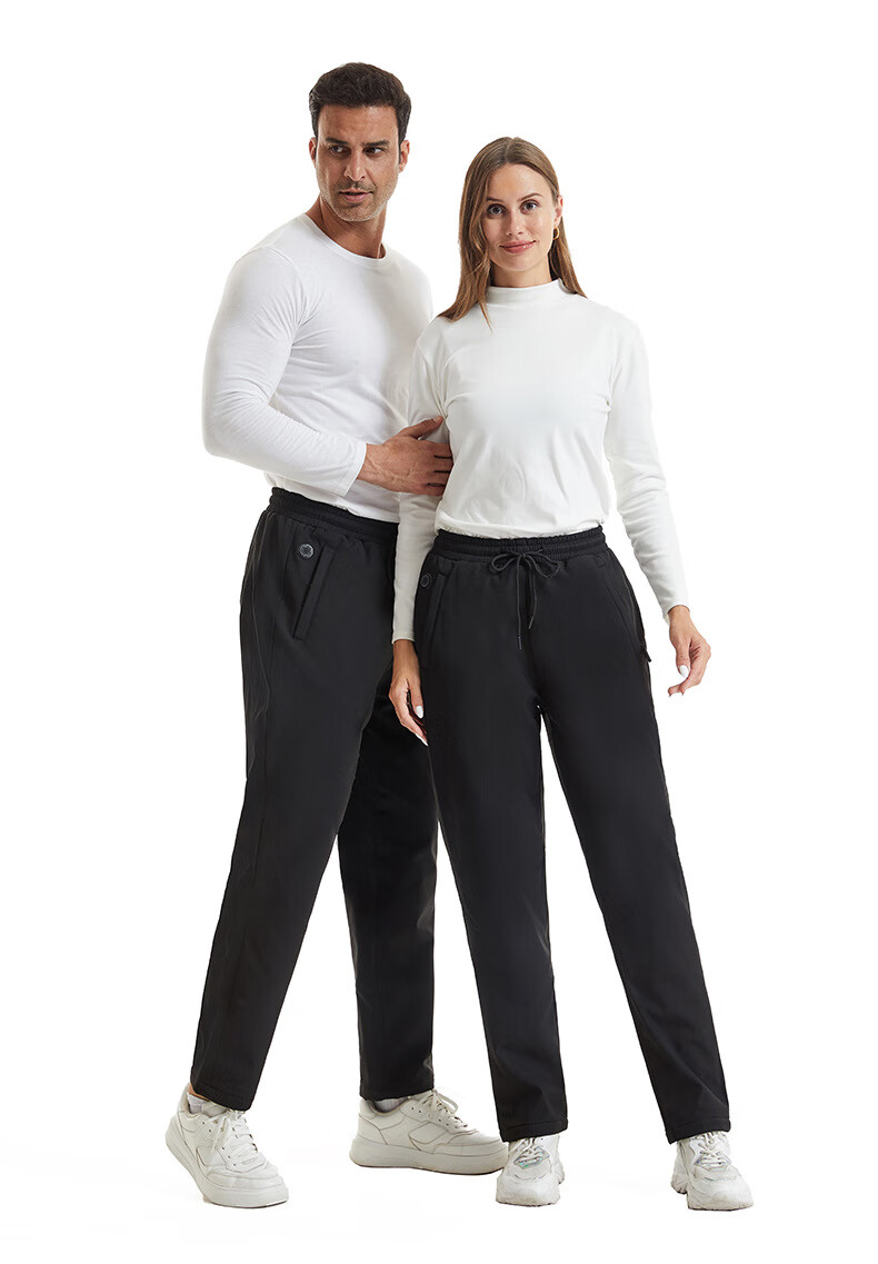 Zhugu Electric Heated Pants Rechargeable Unisex Full-Body Heating Black Technology Thermal Pants Outdoor Cold-Resistant Cycling Pants Smart Temperature Control Electric Cotton Pants Black with 2W Powe 11