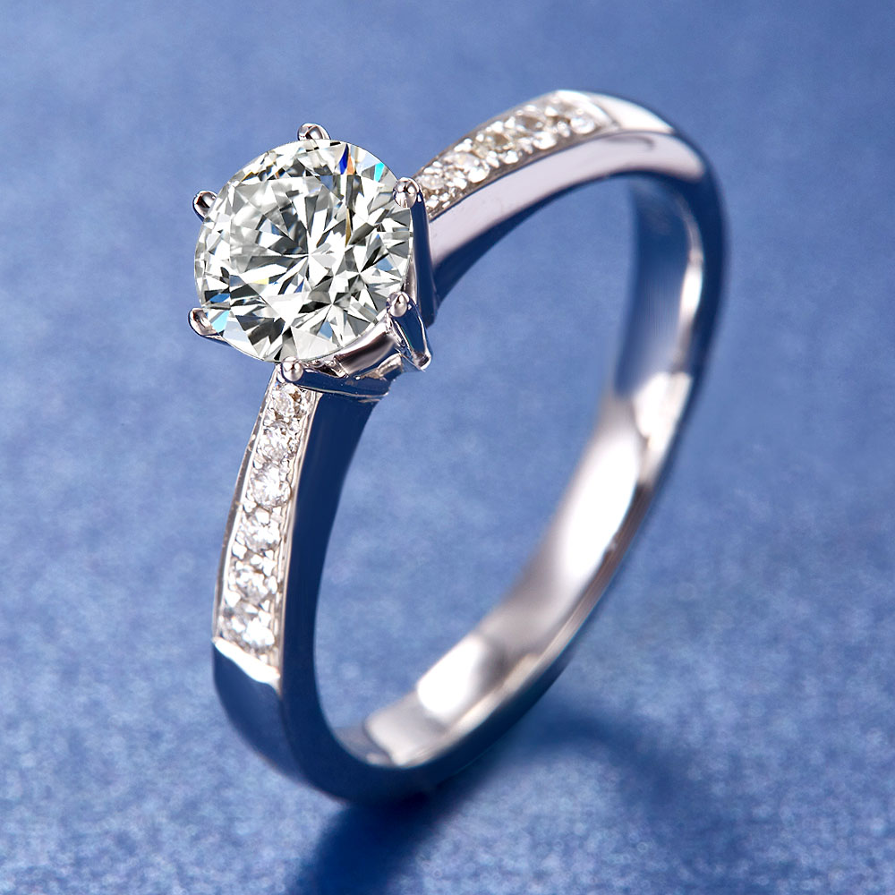 一生伊饰白18k金皇冠经典六爪戒托空托gia裸钻定制专用单拍不发货