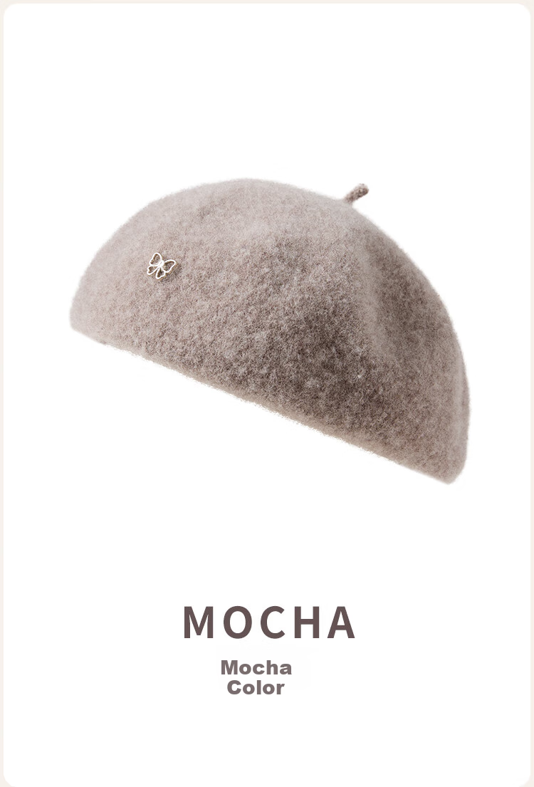 JIUMU Pure Wool Beret, Autumn And Winter Warm Woolen Painter's Hat, Japanese And British Retro Classic Versatile Hat for Wome 15