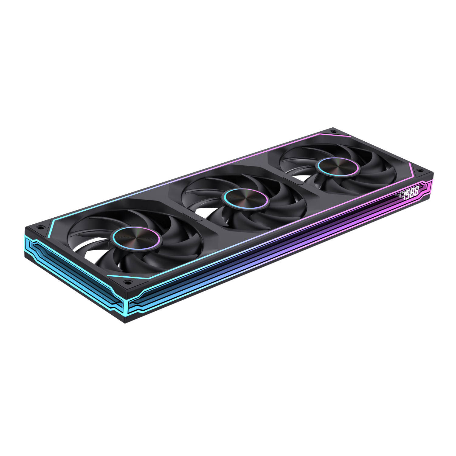 Raleigh Cool LianGuan PRO360 Integrated Building Block Fan Water Cooling Black 12cm Case Fan True Blade Infinite Mirror Digital Display ARGB Sync PWM Speed Control Silent Desktop Computer Fan