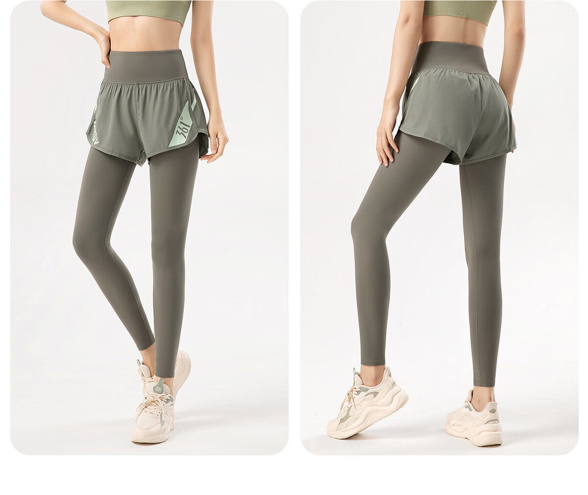 361° Women's Sports Pants Fitness Pants Two-in-One Yoga Pants High Waist Hip-Lifting Slimming Yoga Running Tights 36