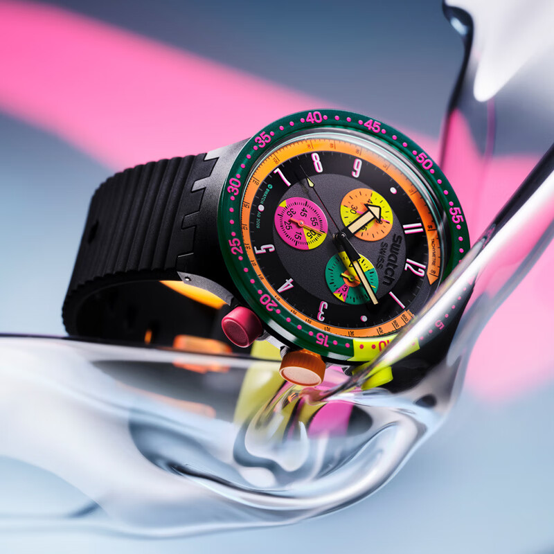 Swatch Swiss Watch NEON Series Birthday Gift Trendy Fashion Quartz Wristwatch Neon Ink