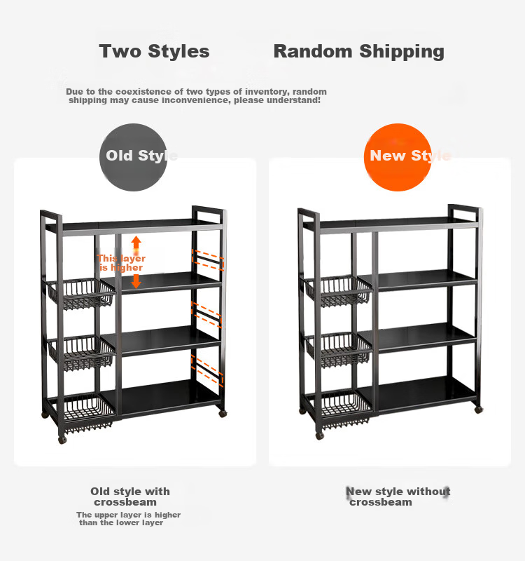 Yupin Floor Storage Rack, Multi-Layer Kitchen Organizer for Oven, Cookware And Vegetable Storage Shelf, ZW170 Four-Tier 120 1