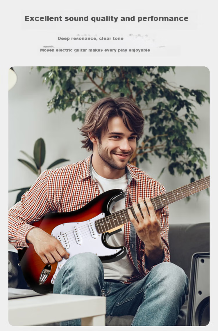 MOSEN MS-SS60BK Electric Guitar, ST Model with Tremolo Bar, Single-Coil Beginner Entry-Level Electric Guitar, Elegant Black 4