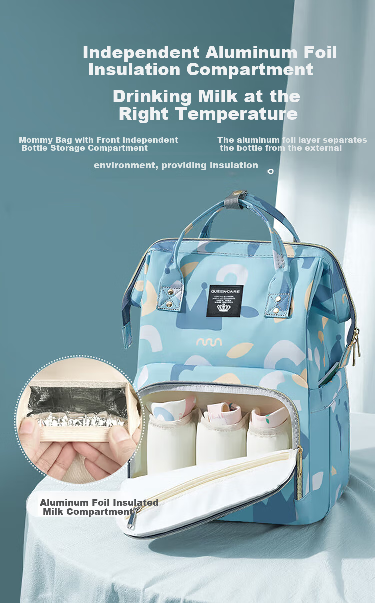 Aibao Shi Mommy Bag Multifunctional Large Capacity Maternity Backpack Lightweight Portable Work Mom Bag Off-White M419 8