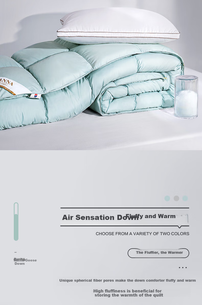 Fuanna 50% White Goose Down Quilt Spring and Autumn Double Comforter 600g Filling 203×229cm 7