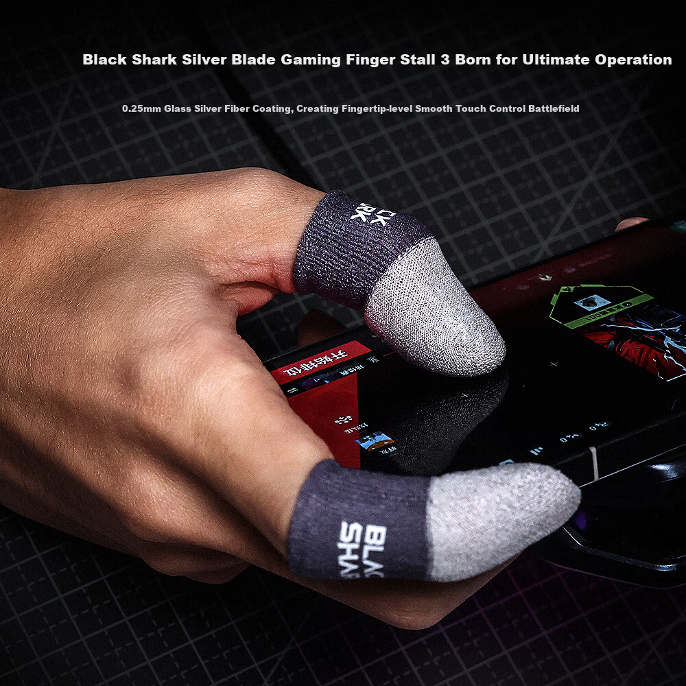 Heisha Silver Blade Gaming Gloves 3, 0.25mm Glass Silver Fiber, Bare Feel, Sweat-Resistant, Honor of Kings PUBG, E-Sports Gloves, E-Sports Grade Touch Control, Mobile Games