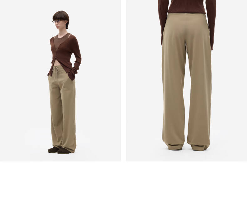 Bananain [Liu Haocun Same Style] Hot Skin 301+ Women's Thin Fleece Straight Casual Pants Draped Long Pants Autumn Winter New Arrival 8