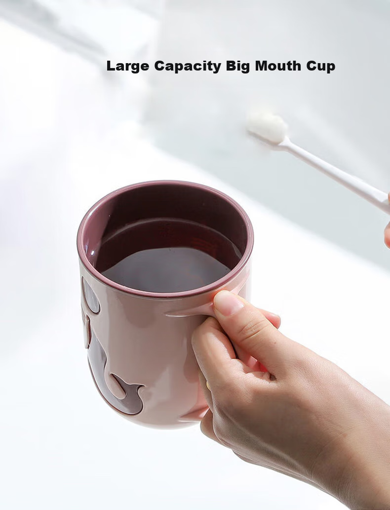 Baoshi Mouthwash Cup Toothbrush Holder Student Dormitory Brushing Cup Set Children's Tooth Jar Wash Cup Storage Rack Dental Tools Red 5