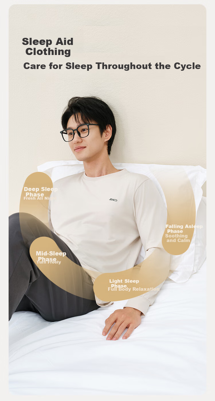 JD Original [Tiansi Cotton] 10A Antibacterial Pajamas for Men, Autumn And Winter Men's Sleepwear, Cotton Quick-Dry Round Neck Men's Loungewear M 11