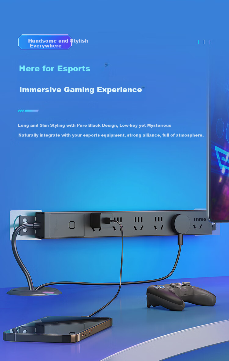 BULL PDU Desktop Overload Protection Under-Desk Gaming Cabinet Power Strip/Extension Cord/Power Bar/Power Strip, 6 Outlets with Master Switch, 1.8m Size, GNE-P106E Black 2