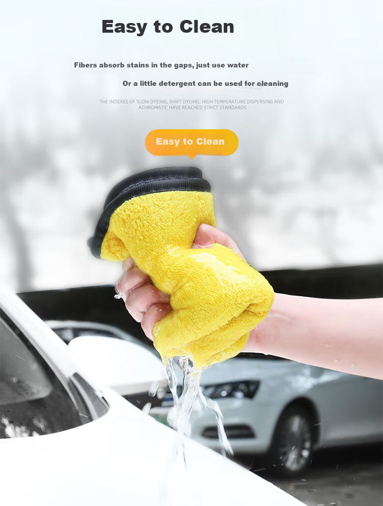 JPLAYER Car Wash Towel Cleaning Cloth Coral Fleece Absorbent Cleaning Household Cleaning Car Wiping Towel 30*60CM 3 Pieces 5