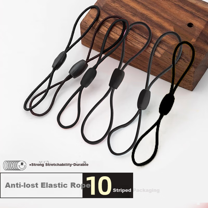 Dipuer Card Holder Lanyard Key Door Access Card Anti-Loss Chain Small Pendant Work Badge USB Drive ID Card Bus Subway Card Short 8-Shaped Double-Sided Elastic Rope 10-Pack