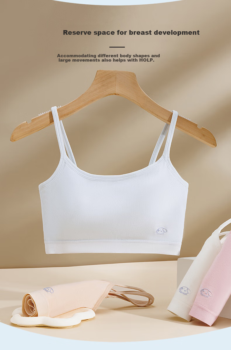 Ziyouxi Girls' Underwear, Puberty Student Bra, Middle School Girls' Second Stage Sports Anti-Shock Bra, Camisole 16