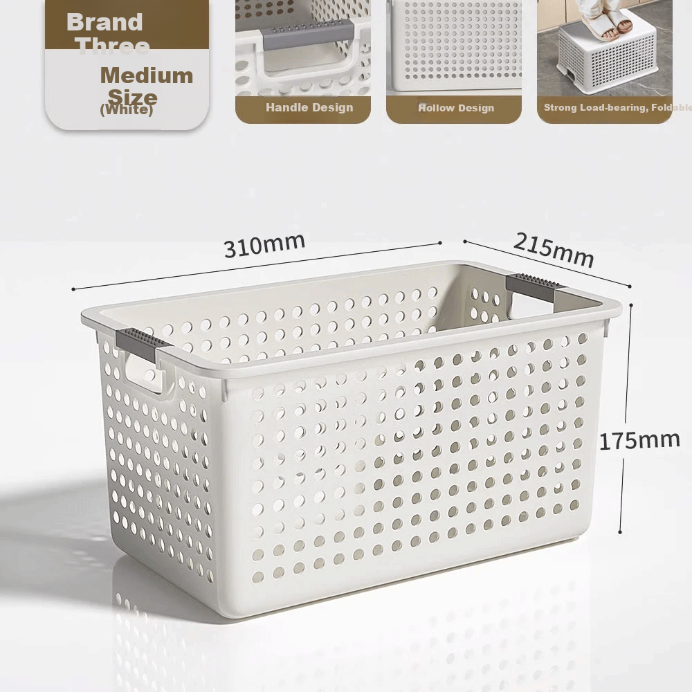 Jiabangshou Desktop Storage Box, Japanese-Style Household Organizer Basket, Kitchen Dorm Office Storage Container, Medium Size, Set of 3