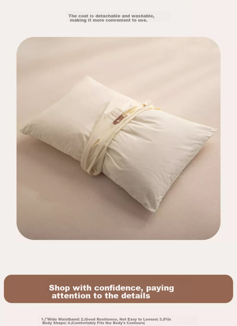Hodo All-Cotton Pillow, Cervical Pillow for Adults, Sleeping Pillow, Hotel Pillow, Neck Support Pillow, 48*74cm Low Pillow, One Piece 10