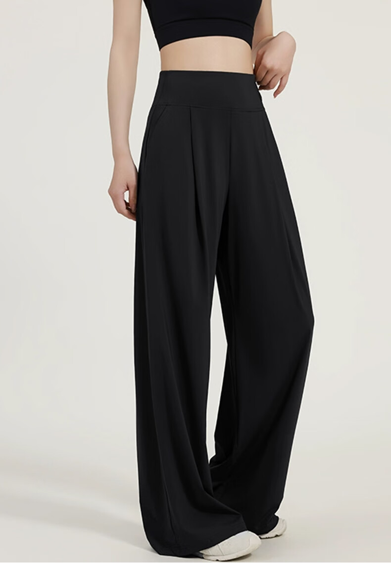 Free Style Women's High Waist Slim Fit Draped Straight Leg Yoga Pilates Outdoor Fitness Training Loose Wide Leg Pants 10