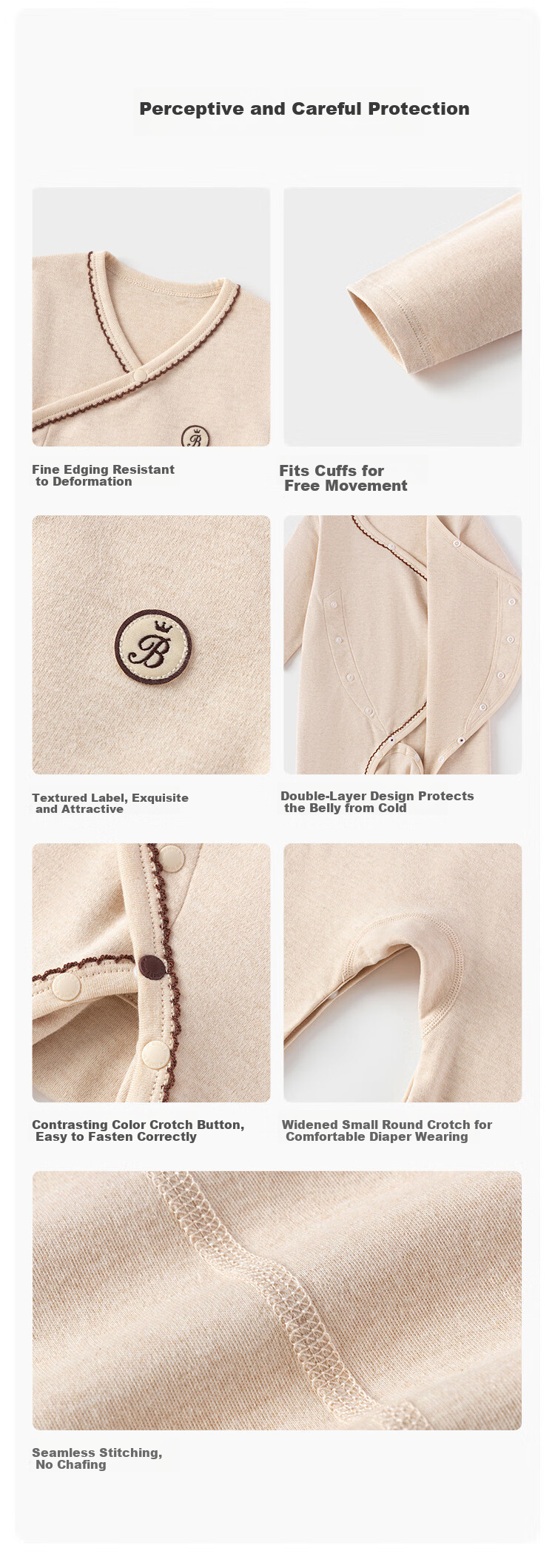 Babylove [China Organic Natural Hypoallergenic Clothing] Newborn Onesie for Spring And Autumn, Infant Romper, Baby Bodysuit 6