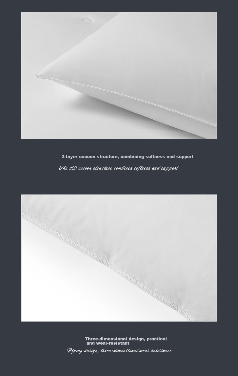 Canasin Pillow, Hilton Five-Star Hotel Down Pillow Class A 95% White Goose down Pillow, Single Piece 74*48cm 12