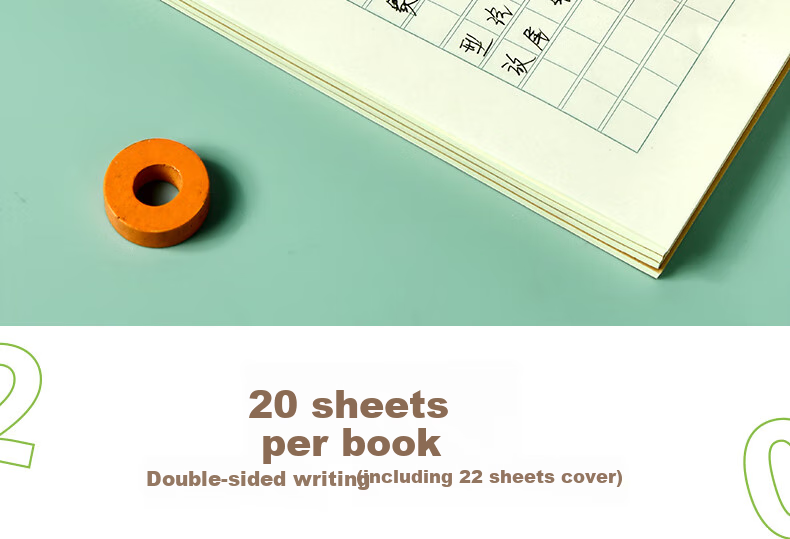 Duoliboshi, 10 Sets, 16K22 Sheets Grid Arithmetic Notebook, 2 Columns 4 Rows, Math Notebook, Bead Calculation Notebook, Vertical Calculation Notebook, Arithmetic Notebook for Primary And Secondary School Students, Hebei Vertical Flip Homework Notebook 10