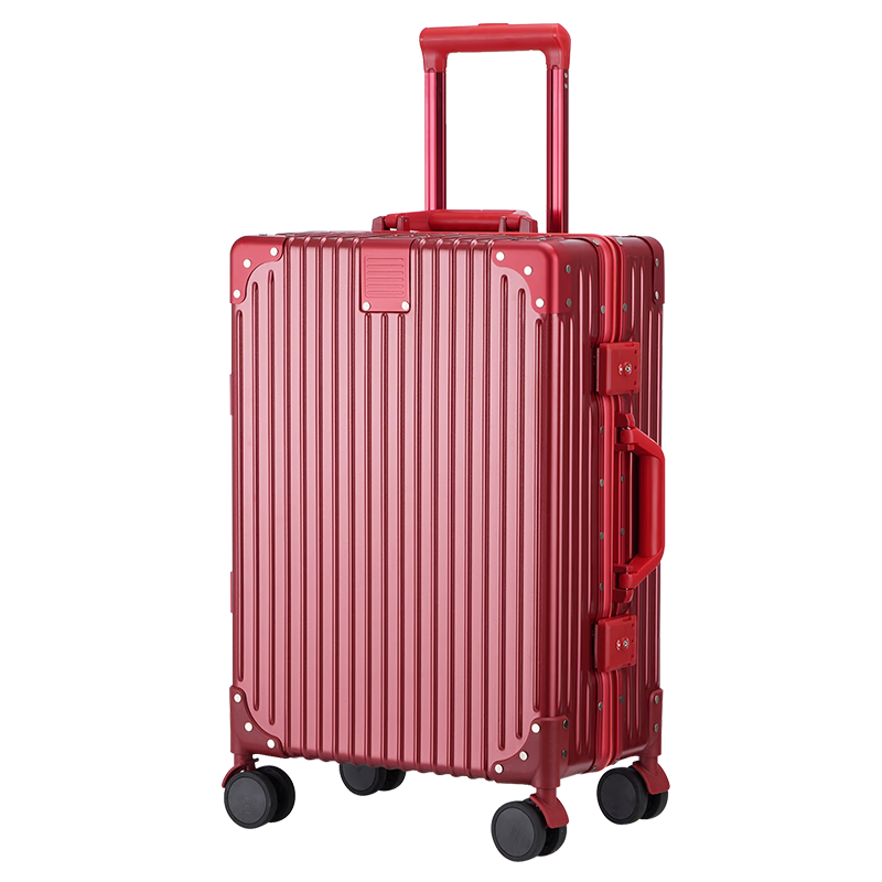 ELLE French 24-Inch Red Fashion Suitcase, Wedding Dowry Luggage, Spinner Wheels Travel Case, Password Lock Suitcase, Wedding Box