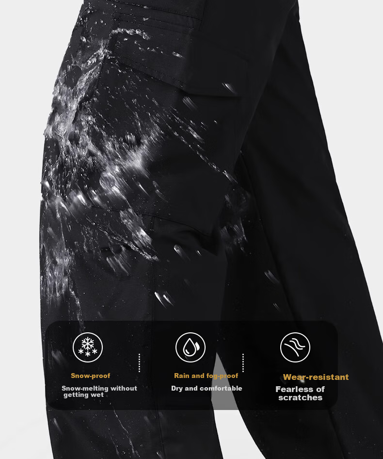 CAMEL [Wang Junkai's Choice] Men's Wide Straight-Leg Fleece-Lined Outdoor Functional Workwear Casual Pants 8803 7