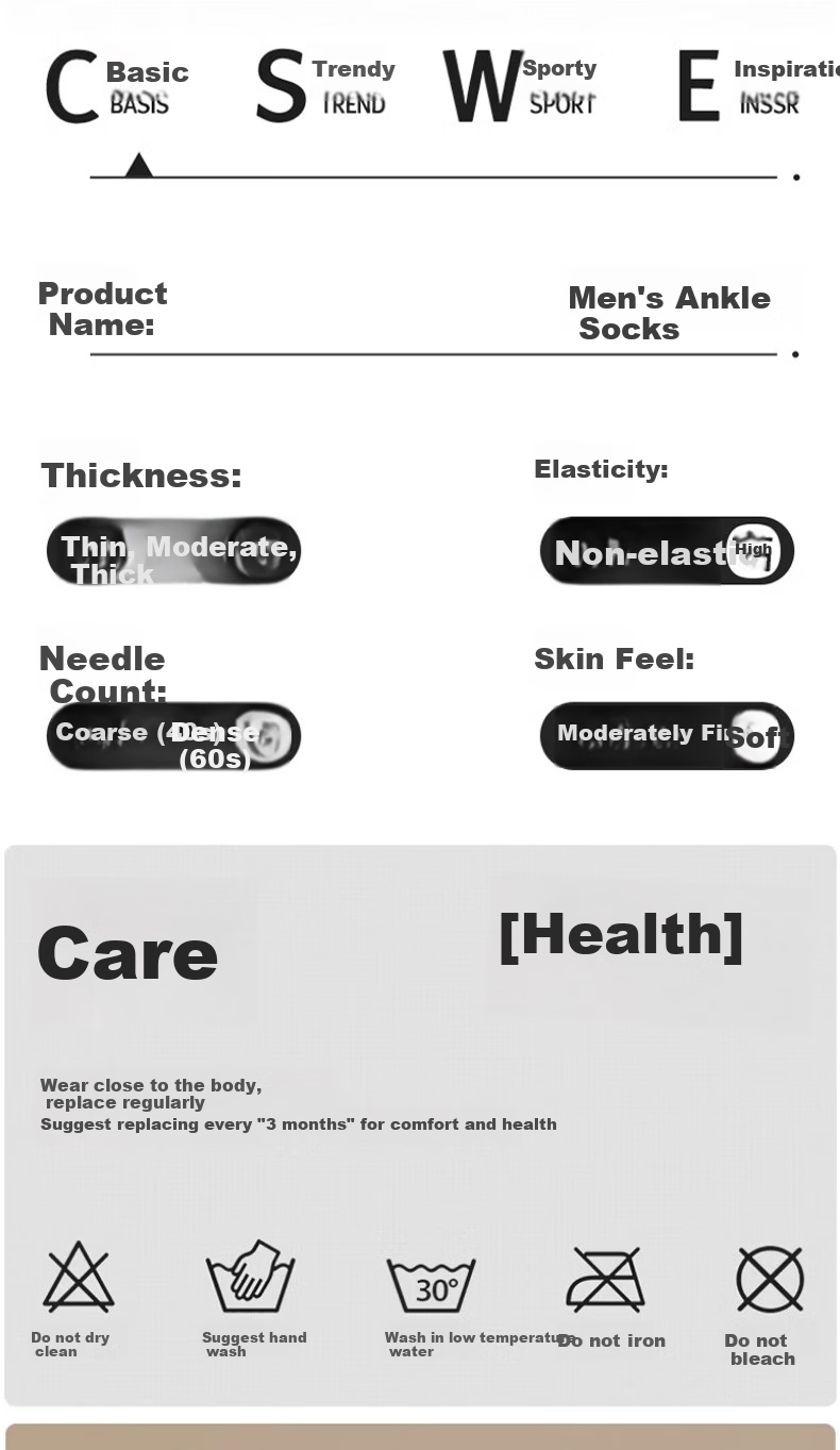 Mianmanman Men's Socks, Xinjiang Cotton 10A Antibacterial Deodorant Low-Cut Short Tube Socks, Thin Summer Style, Trendy Solid Color, 10 Pairs Per Pack 12