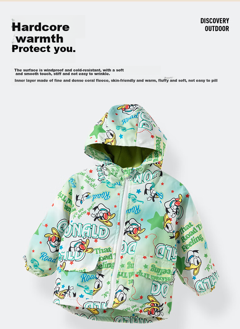 Disney Spring Autumn Kids Graffiti Minnie Hooded Jacket Comfortable Warm Windproof Coat Graffiti 110 19